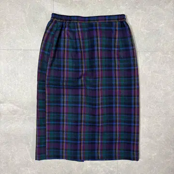 쇼와 레트로 체크 무늬 타이트 스커트 M 미디 기장 클래시컬