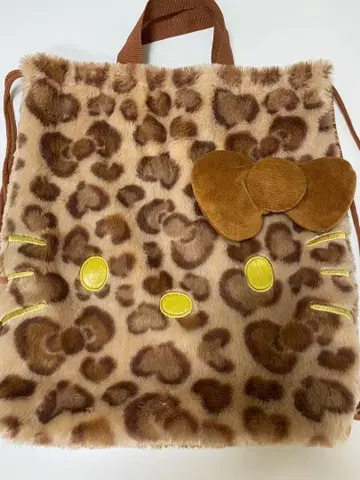 헤이세이 키티 레어 레오파드 무늬 산리오 헬로키티 냅색 백팩 복조리