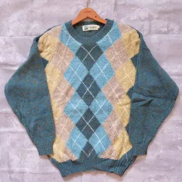 80s 90s 영국제 아가일 스웨터 빈티지 니트 40
