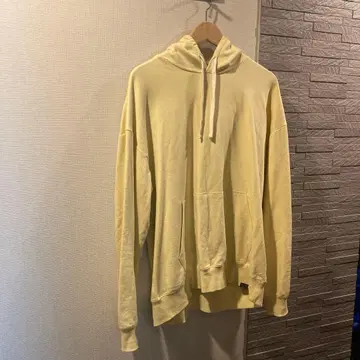 Duffer 연한 옐로우 컬러 오버 사이즈 후드티