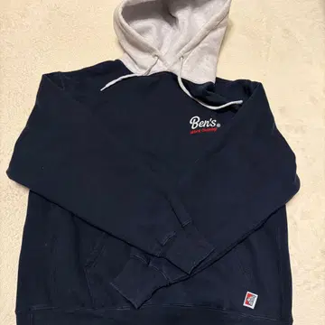 Ben's 네이비 그레이 후드 부착 후드티 BEN DAVIS