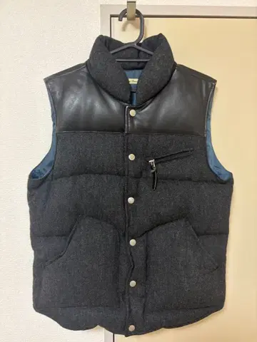 [저널 스탠다드] 다운 베스트 울 소가죽 남성용 L 사이즈