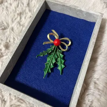 1970년대 빈티지 크리스마스 호랑가시나무 핑