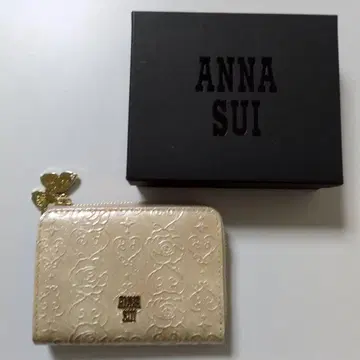 미사용 새상품 ANNA SUI 안나수이 미니 지갑 미니 월렛 베이지 계열