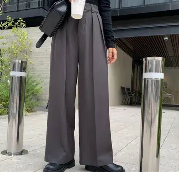 blate 투 턱 와이드 팬츠