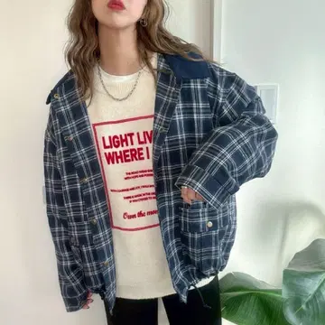 NON 체크 블루종