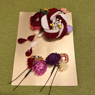 성인식 일본 의류 머리 장식 세트