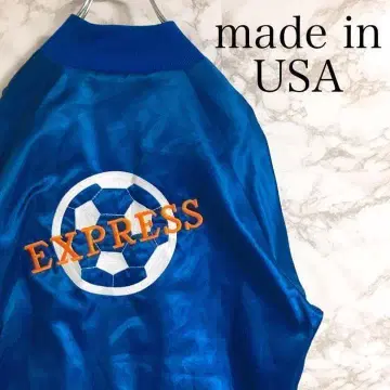 [ USA ] 뒷면 자수 원포인트 자수 바시티 자켓 블루 M