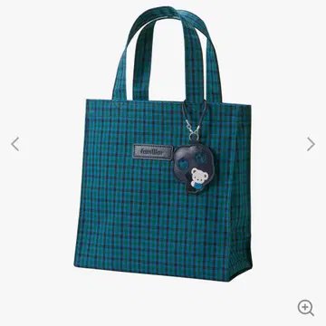 [ 파밀리아 ] 체크 무늬 토트백 파랑