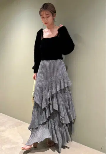 snidel 스나이델 플리츠 캉캉 스커트