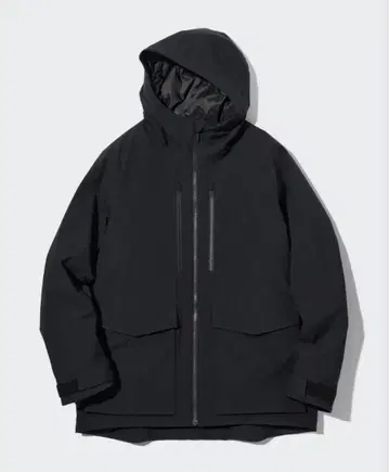 유니클로 UNIQLO 하이브리드 다운 후드티 XL 블랙
