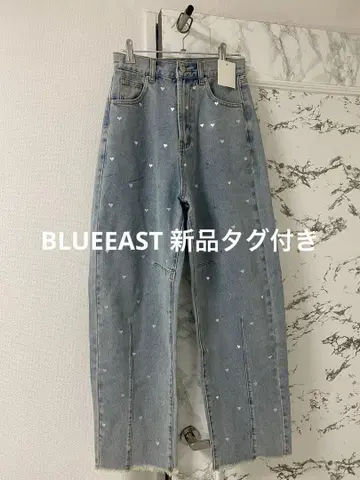 BLUEEAST 하트 무늬 데님 팬츠