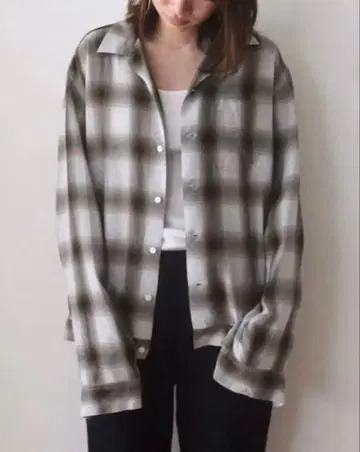 PHEENY 피니 옴브레 체크 레이온 브라운