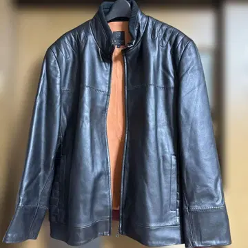 지 스테이지 천연 가죽 양가죽 램 가죽 자켓 라이더스 블루종 풀 집업