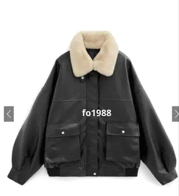 GRL 퍼 트리밍 레더 블루종 fo1988