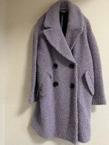 TOPSHOP 라벤더 더블 브레스트 보아 코트