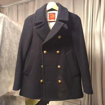 deuxieme class ROYAL 네이비 더블 브레스트 피코트