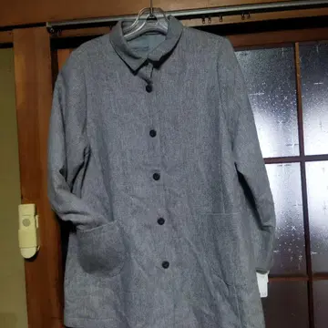 알파카 그레이 롱 코트 버튼 포함