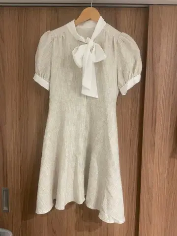 evelyn 리본 포함 트위드 미니 원피스