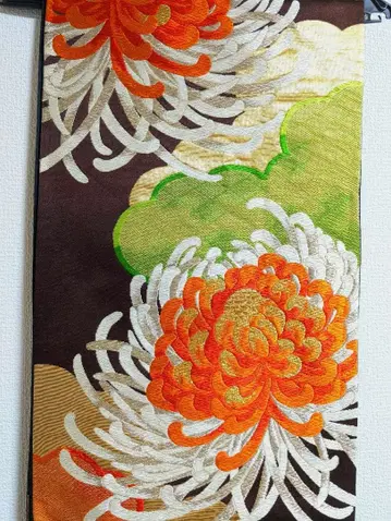 국화꽃 후쿠로 오비 후리소데용