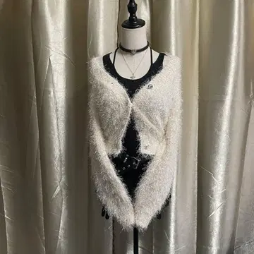 샤기 가디건 라메사 포함 짧은 기장 아마로리 페어리 그런지