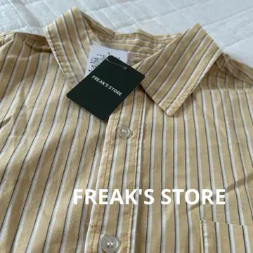 택 포함 새상품 FREAK'S STORE 베이지 스트라이프 셔츠