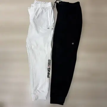 PING 골프 팬츠 화이트&블랙 2개 세트