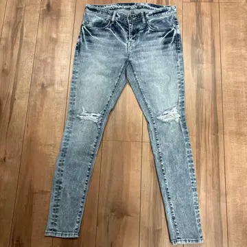 GOSTAR DE FUGA 데미지 가공 라이트 블루 데님 청바지 42