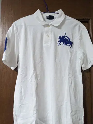 화이트 피케 셔츠 말과 기수 자수 POLO
