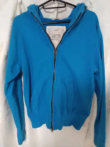 GHETTO 풀 집업 후드티 파랑
