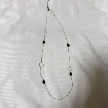 택 포함 새상품 UNTITLED 실버 비즈 포함 롱 목걸이