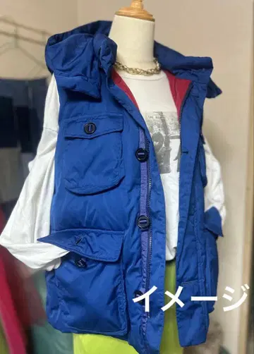 아놀드 파머 다운 베스트 네이비/빨간색 다운 자켓 더블 포켓