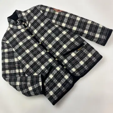 칼 헬무트 블랙 계열 체크 와펜 사용 퀼팅 자켓