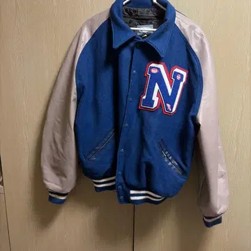 네이비 바시티 자켓 N 로고