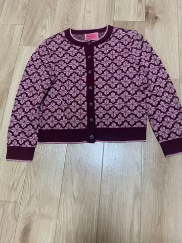 케이트 스페이드 와인 레드 가디건 S