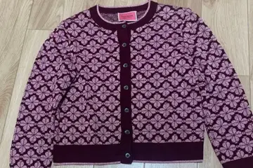 케이트 스페이드 와인 레드 가디건 S