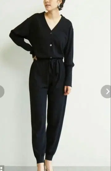 개럴개런트 니트 올인원 허리 리본 포함 블랙