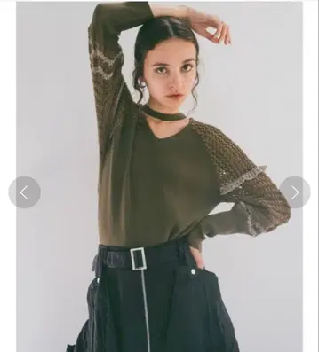 sahara 초커 디자인 니트 카키 sahara marte