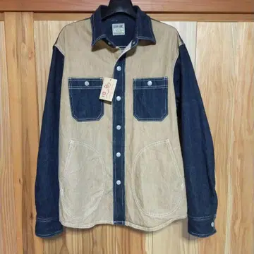 코지마 진스 코지마진스 데님 콤보 헤링본 셔츠 베이지 L