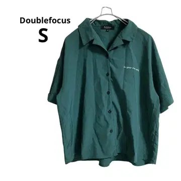Doublefocus 반팔 셔츠 로고 그린 S 사이즈