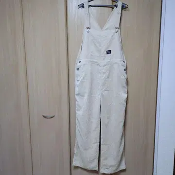 베이지 코듀로이 오버롤