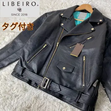 [컨디션 최상] LIBEIRO 더블 라이더 자켓 S 택 포함 블랙 소가죽