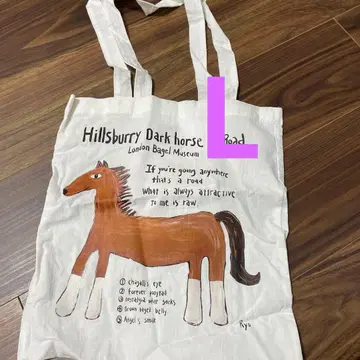 한국 런던 베이글 뮤지엄 에코백 호스 토트 캔버스