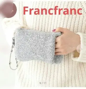 Francfranc 새상품 양손을 따뜻하게 할 수 있는 핫팩 파우치 실버