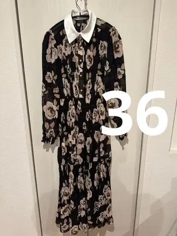 polyester chiffon 보타이 원피스 우치다 유키 씨 착용