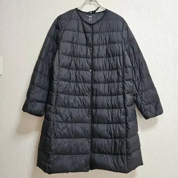 XXL 유니클로 울트라 라이트 다운 블랙 롱 노카라