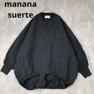 manana suerte 오버 사이즈 ZIP 블루종 블랙 나일론 겨울