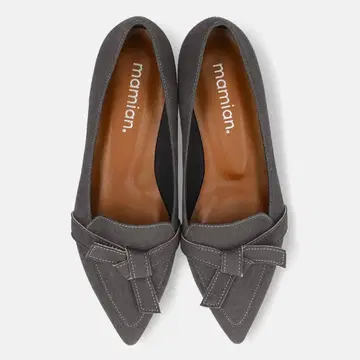 mamian 1.0cm 스틸레토 스티치 리본 플랫슈즈