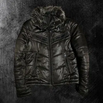 archive 옷깃 퍼 다운 자켓 갸루 남자 y2k 시크 스타일