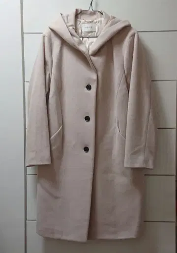 새상품 beige 베이지 핑크 후드 코트